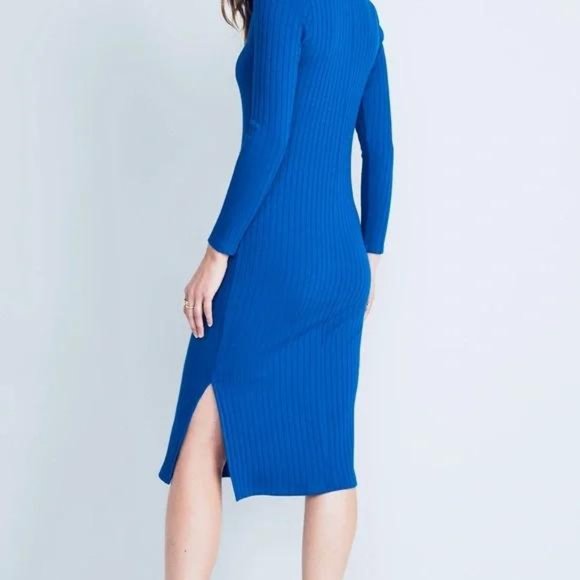 NEW Old Navy Fitted Rib-Knit Midi Polo Dress - Picture 6 of 7